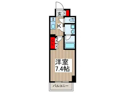 オープンブルーム川口(1K/2階)の間取り写真