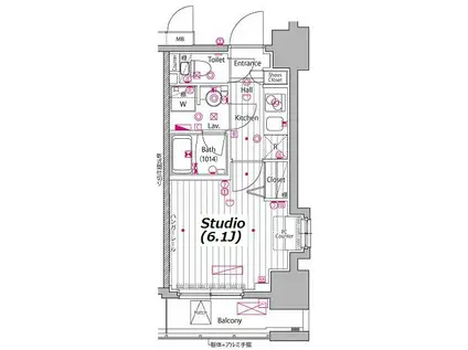 ガーラ・プレシャス川崎(1K/5階)の間取り写真