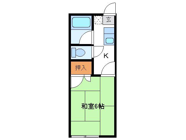 ブルーハイツ(1K/2階)の間取り写真