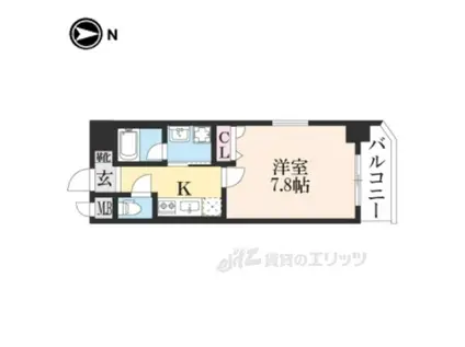 ベラジオ雅び四条通2306(1K/3階)の間取り写真