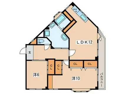 小田急小田原線 秦野駅 徒歩7分 3階建 築35年(2LDK/2階)の間取り写真