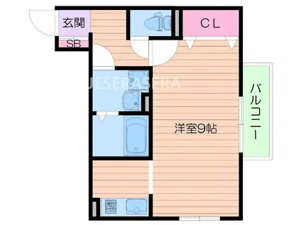 グランキューブTANABE(1K/2階)の間取り写真