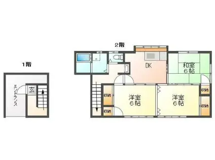 ネスタHM(3DK/2階)の間取り写真