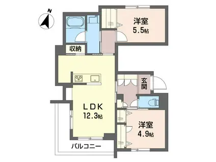 KYレジデンス(2LDK/2階)の間取り写真