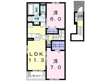 リヴァーサ・K(2LDK/2階)の間取り写真