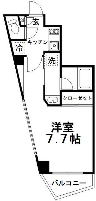 OZIO常盤台(1K/6階)の間取り写真