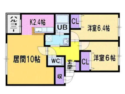 セトル東共栄(2LDK/1階)の間取り写真