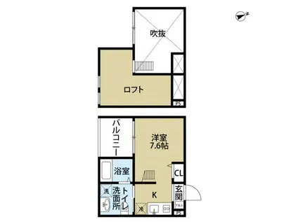 HAUS RUHE 高畑ハウスルーエタカバタ(ワンルーム/1階)の間取り写真