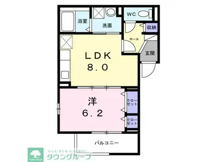ティーダヒルズ(1LDK/3階)の間取り写真