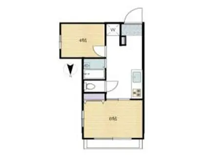 日神パレス東日暮里(2K/4階)の間取り写真