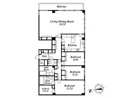 オリオールガーデンズ(3LDK/2階)の間取り写真
