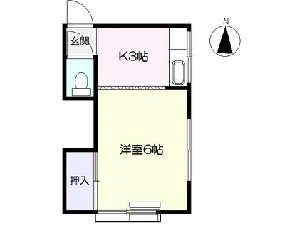 ＪＲ埼京線 十条駅(東京) 徒歩10分 2階建 築55年(1K/2階)の間取り写真