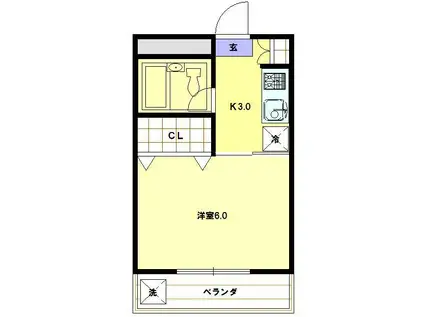アプリコットハウス(1K/2階)の間取り写真