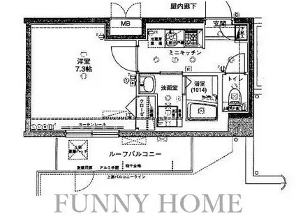 ヴィーダ世田谷桜丘(1K/2階)の間取り写真