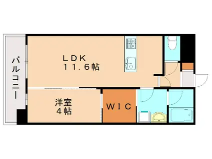プログレス赤間駅前(1LDK/8階)の間取り写真