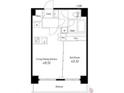 コートブランシェ(1LDK/3階)の間取り写真