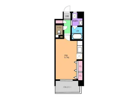 グラシア武蔵中原(ワンルーム/6階)の間取り写真