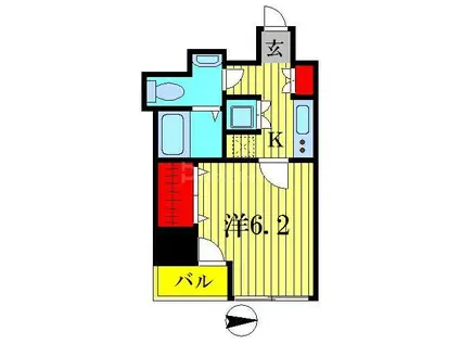 レオーネ金町(1K/7階)の間取り写真