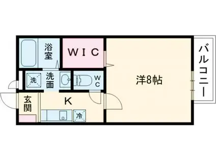 エスポワール(1K/2階)の間取り写真
