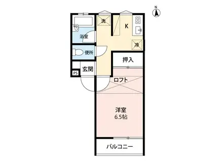 メゾン・エスポアール(1K/2階)の間取り写真