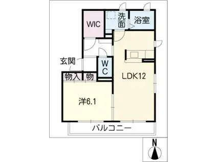 エスタディオ ネオK棟(1LDK/1階)の間取り写真
