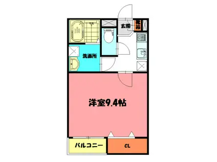 ロワジール硯町(1K/2階)の間取り写真