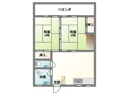 コーポ光(2DK/3階)の間取り写真