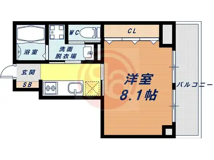 アヴェンタドールエス(1K/4階)の間取り写真