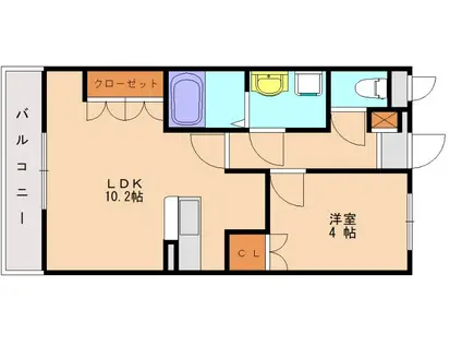 カーサ・ヴィバーチェ(1LDK/2階)の間取り写真