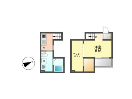 グランマーレ枇杷島(1K/2階)の間取り写真