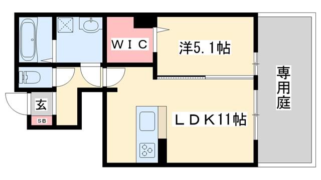 D-ROOM上滝野(1LDK/1階)の間取り写真