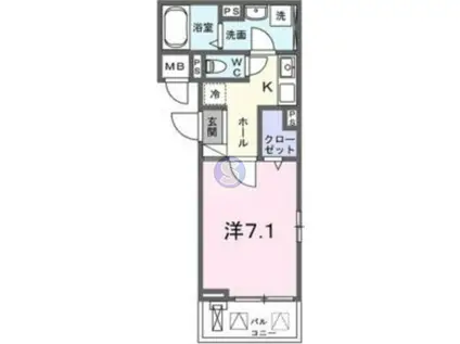 FORZADKIII(1K/2階)の間取り写真