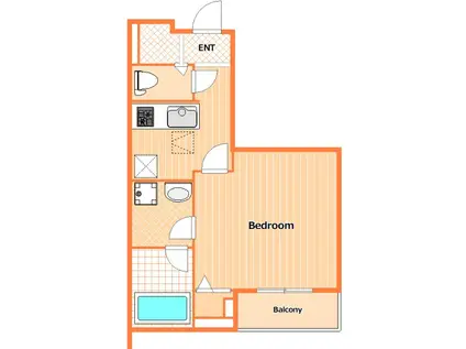メールシエル(1K/1階)の間取り写真