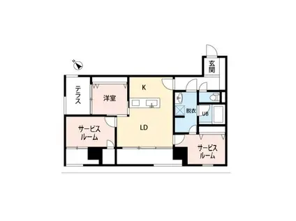 ザ・パーク1番堀(1LDK/2階)の間取り写真