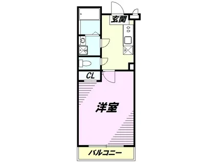 MAXIV八王子サウス(1K/2階)の間取り写真