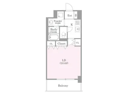 グランレブリー桂川サウススクエア(1K/6階)の間取り写真