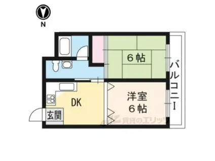 レジデンス・オザック(2DK/1階)の間取り写真