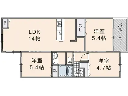 HELENA GARDEN(3LDK/2階)の間取り写真