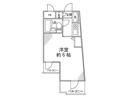 DOM登戸(ワンルーム/4階)の間取り写真
