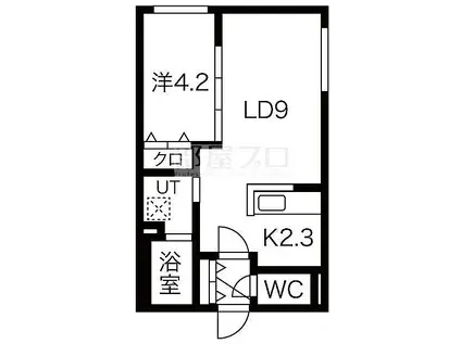TERRE DE NORD(1LDK/3階)の間取り写真
