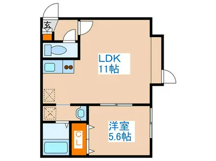 PINO S24(1LDK/1階)の間取り写真