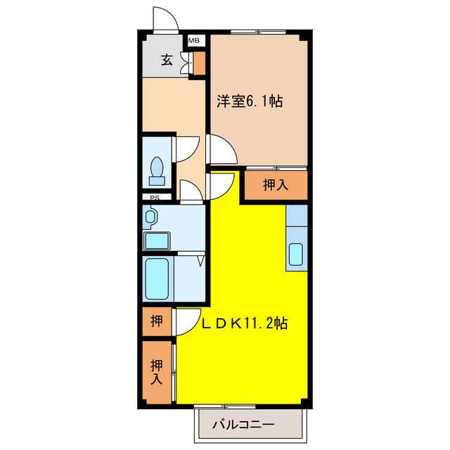 サープラス和(1LDK/1階)の間取り写真