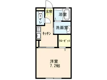 サンシャルムB棟(1K/2階)の間取り写真