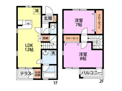 SUMON(2LDK/1階)の間取り写真