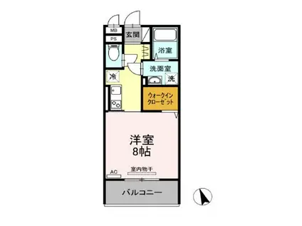 ロイジェントパークス富久山 A(1K/1階)の間取り写真