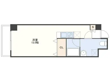 ソレイユ万屋通(ワンルーム/9階)の間取り写真