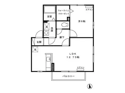 アーボリュウム深大寺(1LDK/2階)の間取り写真