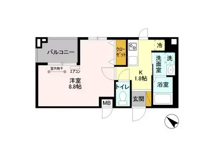 ESPOIR(1K/2階)の間取り写真