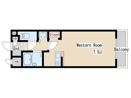 トーカンマンション須磨月見山(ワンルーム/1階)の間取り写真