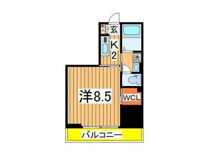 LUXLAS白山 A(1K/1階)の間取り写真